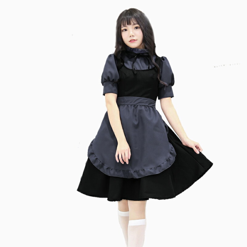 メイド服 メイドコス ハロウィン メイドコスプレ衣装 長袖 半袖 ロング丈 ショート丈 かわいい ロリータドレス lolita エプロンドレス レース 裾フリル 大きいリボン ウェイトレス 女性 大人 メイド コスチューム カッフェ 喫茶店 制服 S M L XL 2XL 3XL 4XL 5XL