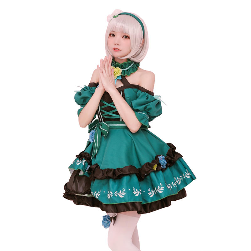 楽天TOMOSHOP【緑/6】あす楽 アイドル風 メイド服 コスプレ衣装 コスチューム ハロウィン 仮装 大人用 女 レディース