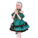 メイド 【緑/6】あす楽 アイドル風 メイド服 コスプレ衣装 コスチューム ハロウィン 仮装 大人用 女 レディース