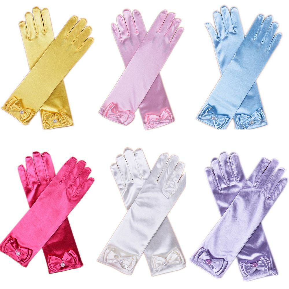 プリンセス　なりきり 子供 コスチューム用手袋　ブルー　パープル　ピンク　ホワイト　4色