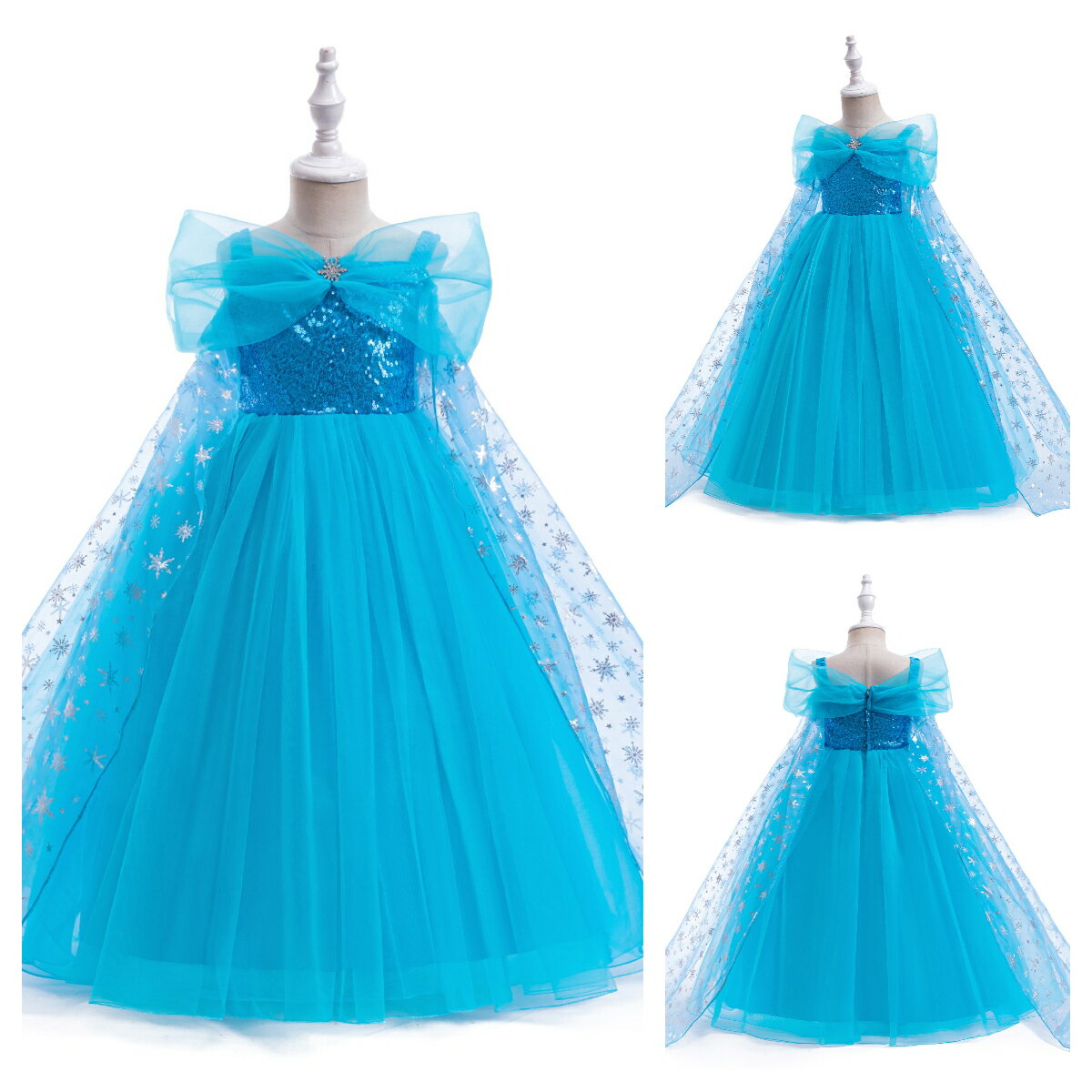 Rakuten - 子供ドレス　雪の結晶　プリンセスドレス ハロウィン お姫様ドレス コスプレ コスチューム 誕生日 仮装 子供服 衣装 発表会 ギフト 写真撮影 ギフト プレゼント クリスマス