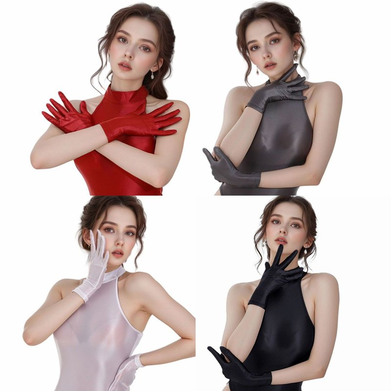 光沢感 ショート丈 グローブ 手袋 セクシー 手袋 レディース手袋 女性用 ショート丈手袋 薄手生地 無地 スパンデックス セクシーコスチューム コスプレ衣装 用 セクシー レオタード ハイレグ 全身タイツ スケワンピース エロい 下着 過激コスプレ セクシー下着 ハロウィン