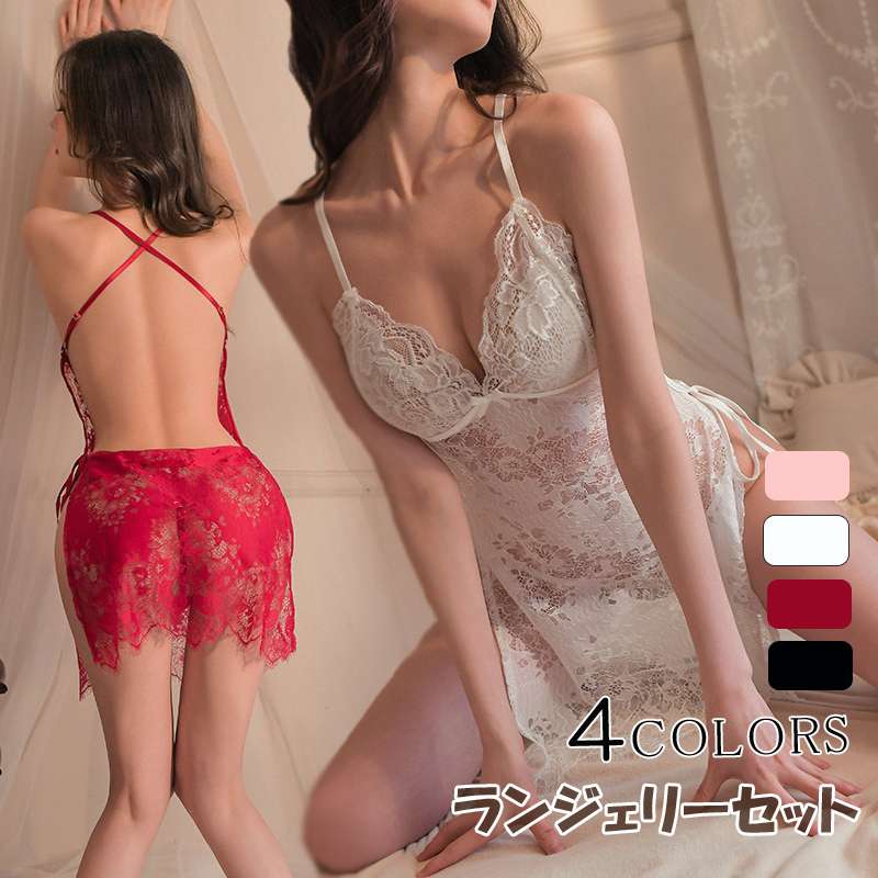 セクシー ランジェリー ベビードール2点セット スケワンピース バックオープン クロス ナイトウエア 部屋着 レディース ミニ丈 勝負下着 透け感 生地 セクシーワンピース シースルー ルームウェ 花柄レース 婦人下着 エロ下着 過激コスプレ セクシー下着 キャミソール