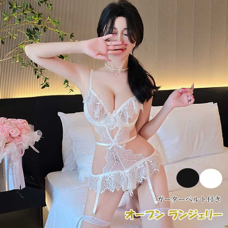 オープンブラ レオタード ガーターベルト付き ストッキング セクシー ランジェリー...