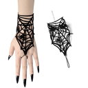 蜘蛛の巣 リング付き ブレスレット コスプレ衣装 くもの巣 黒い 腕輪 メンズ レディース アクセサリー カジュアル モテ系 魔女 ダンス ゴスロリ ロリータ ヘッドドレス ゴシック おもしろ パーティー セクシーコスチューム スパイダー イヤリング 個性派 大人ハロウィン