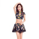 コスプレ 衣装 ハロウィン仮装 コスチューム 大人用 女 レディースミニスカート紺色 セパレート チャイナドレス 中国ドレス