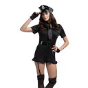 【6/黒】あす楽 帽子 ベルト ミニスカポリス 婦人警官 コスプレ ハロウィン 衣装 ポリス あす楽 仮装 コス 制服 コスチューム 大人 セクシー アーミー