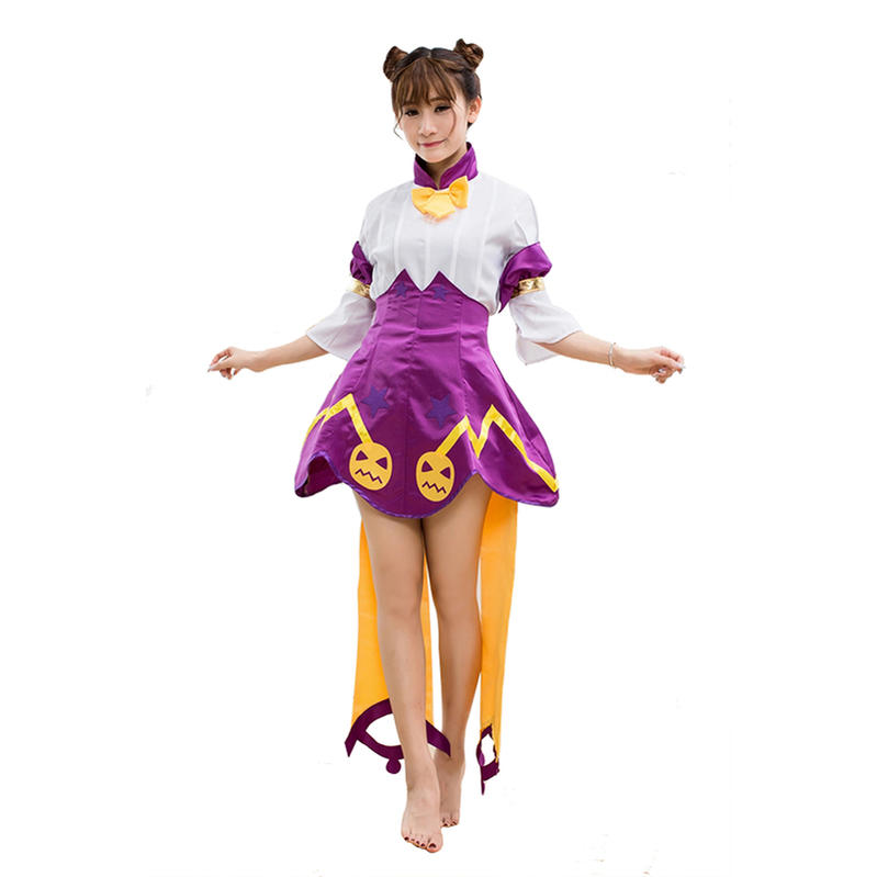 【白×紫/3】あす楽　アイドル風 メイド服 コスプレ 衣装 コスチューム ハロウィン 仮装 大人用 女 レディース