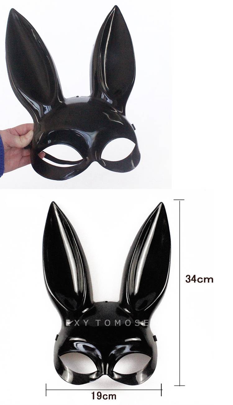 ハロウィン仮面 兔の耳付きアイマスク ウサギ マスク お面 かぶりもの 被り物 黒色 フェイスマスク 帽子 バニーガール仮装 ボンテージ 女王様 変身セット おもしろ雑貨ハロウィン仮装 コスプレ衣装 アイテム 大人用 メンズ 女性パーティー 変装グッズ イベントコスチューム