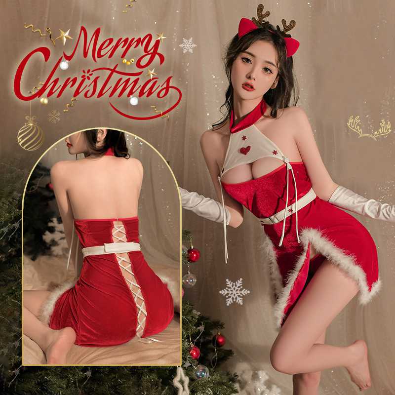 セクシー サンタ コスチューム サンタクロース サンタドレス サンタ コスプレ サンタ衣装 猫耳カチューシャ セクシーコスチューム レディース 大人用 女性 ラ...