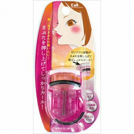 貝印 プッシュアップカーラー ピンク KQ3035