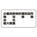 危険物標識 少量危険物貯蔵取扱所 エコユニボード 300×600×1.2mm厚 UNIT ユニット 830-53