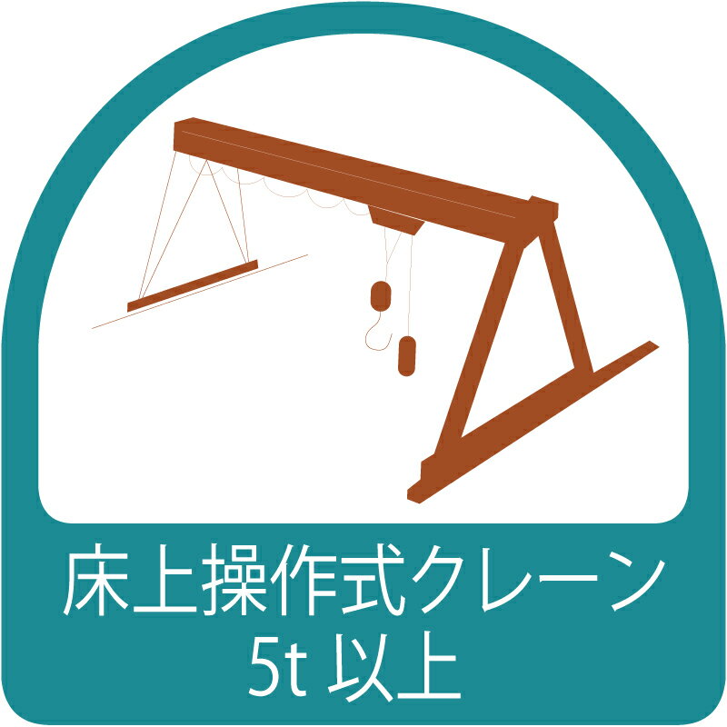 851-69　ヘルメット用ステッカー　床上操作式クレーン5t以上　2枚1シート　35×35mm　UNIT　ユニット