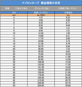 NANAI12200 【送料無料】 ナイロンロープ 白 12mm×200m