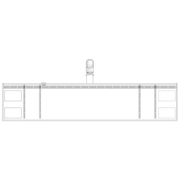 848-55　ファスナー付腕章（クリップタイプ）　白　（マジックテープ・プラスチッククリップ付）　90×420mm