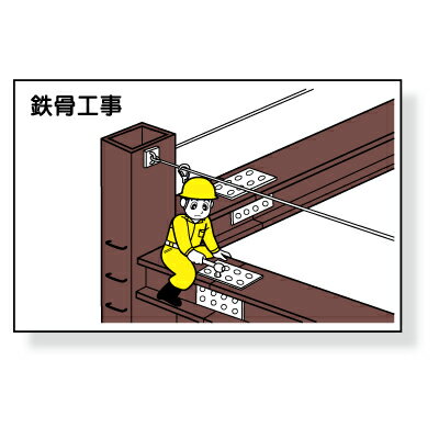 乐天商城 - 作業予定マグネット板　「鉄骨工事」　ゴムマグネット　88×137mm　(301-13A用) 　ユニット　301-24