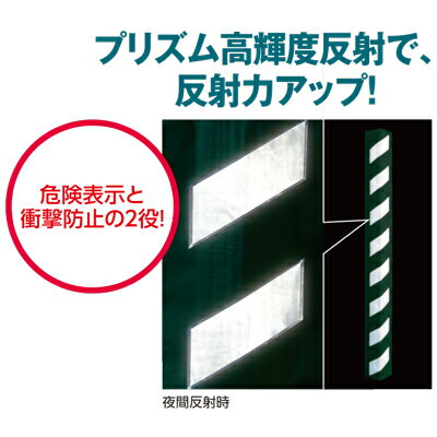 304-311(321・331)　コーナークッション　プリズムクッション(高輝度反射タイプ)　コーナーガード　PVC　2000×320×5.3mm厚　(黒・青・緑)　ユニット　UNIT 2