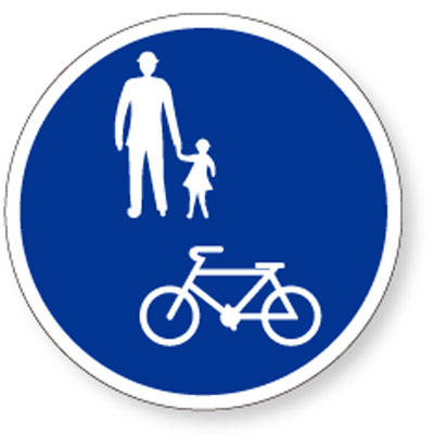 乐天商城 - 路面表示用品(反射)　路面表示シート　自転車歩行者専用　合成ゴム　400φ×1.6mm厚 835-006