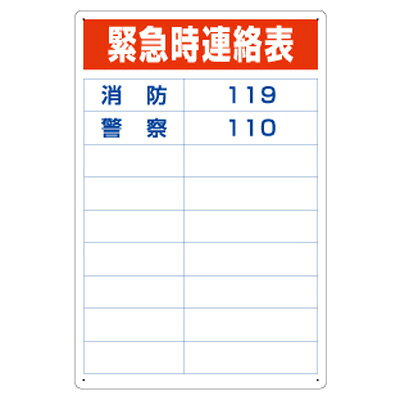 乐天商城 - 814-57　酸欠危険標識　緊急時連絡表　エコユニボード　450×300×1.2mmUNIT ユニット