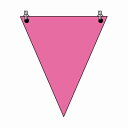 三角旗 無地(蛍光ピンク)ターポリン(ヒモ付) 300×260mm UNIT ユニット 372-66