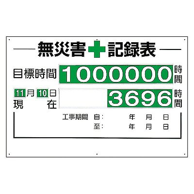 Rakuten - 315-01A 無災害記録表 (板・数字板セット) 無害災害 600×900×3mm厚　UNIT ユニット