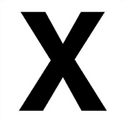 Rakuten - 845-81X アルファベット表示ステッカー　X　（中）　5枚入　100×100mm