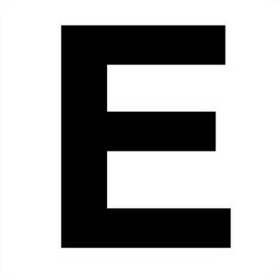 845-82E アルファベット表示ステッカー　E（大）　5枚入　150×150mm