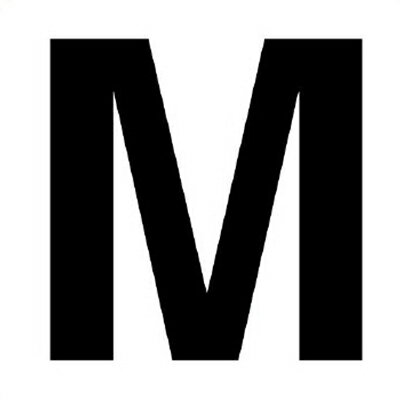 Rakuten - 845-81M アルファベット表示ステッカー　M　（中）　5枚入　100×100mm