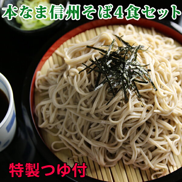 蕎麦（予算3000円以内） 父の日 ギフト プレゼント 信州そば セット 4食セット そば つゆ付き 生 高級 生蕎麦 乾麺では味わえないそば湯まで楽しめる 熨斗対応OK 蕎麦 生そば 送料無料(※北海道、九州、四国、沖縄は別途送料加算となります)