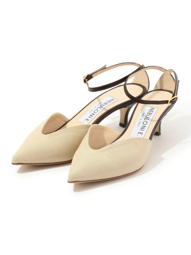 NEBULONI E. リネンコンビアンクルストラップパンプス TOMORROWLAND GOODS トゥモローランド シューズ・靴 パンプス ベージュ【送料無料】[Rakuten Fashion]