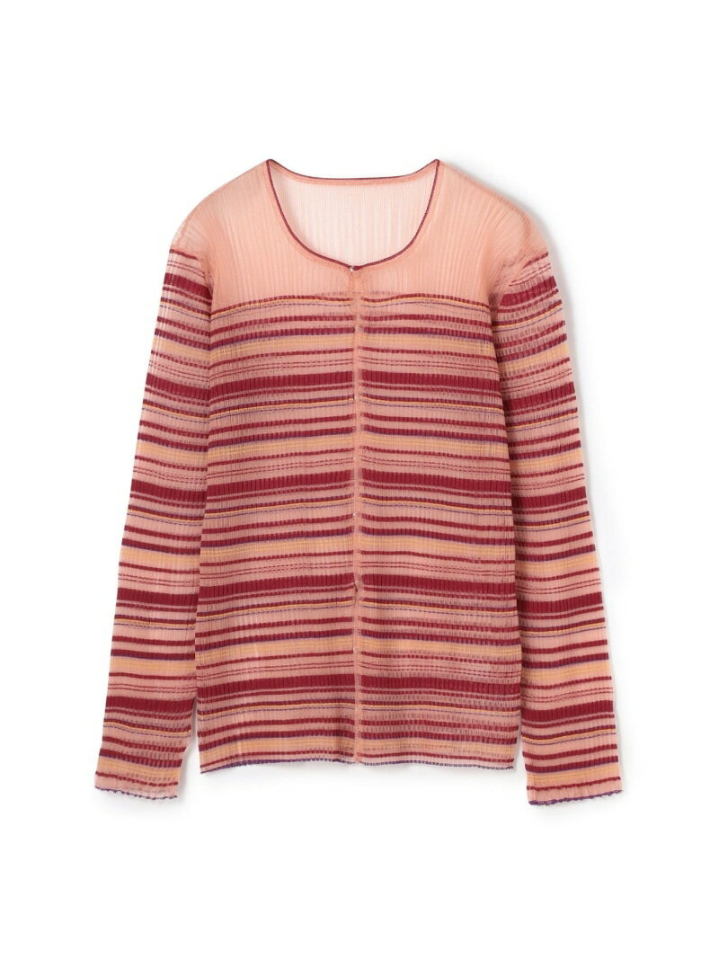 シアーボーダー クルーネックカーディガン MACPHEE トゥモローランド トップス カーディガン レッド【送料無料】[Rakuten Fashion]のサムネイル