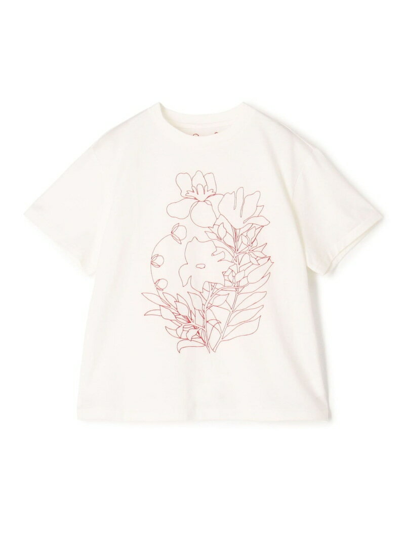 ボタニカルエンブロイダリー Tシャツ MACPHEE トゥモローランド トップス カットソー・Tシャツ ブラック ホワイト【送料無料】[Rakuten Fashion]