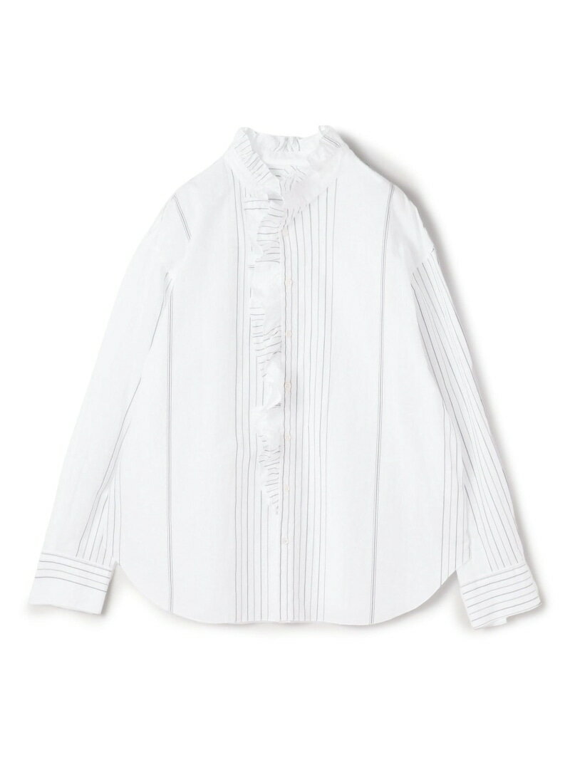 コットンサッカー フリルカラーシャツ GALERIE VIE トゥモローランド トップス シャツ・ブラウス ブラック ホワイト【送料無料】[Rakuten Fashion]のサムネイル