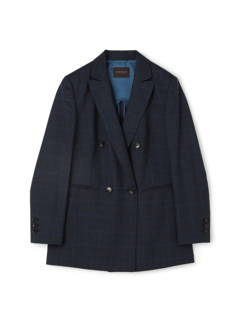 365 BLUE WINDOWPANE ダブルブレストジャケット TOMORROWLAND collection トゥモローランド ジャケット・アウター テーラードジャケット・ブレザー ネイビー【送料無料】[Rakuten Fashion]