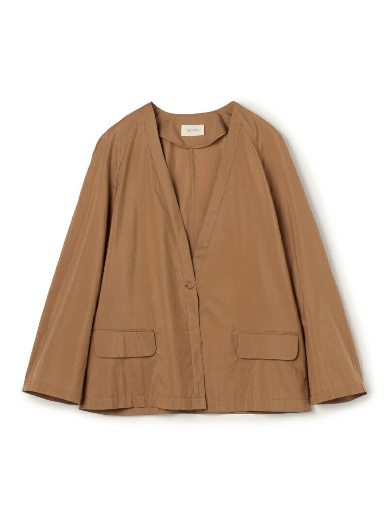 【SALE／60%OFF】コットンシルクタイプライター ケープライクジャケット DES PRES トゥモローランド ジャケット・アウター ノーカラージャケット グリーン グレー ブラウン【RBA_E】【送料無料】[Rakuten Fashion]