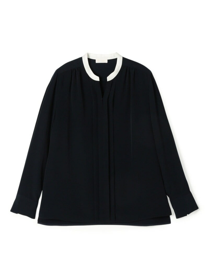 【WEB先行予約】プリマベーラデシン スキッパータックブラウス Ballsey トゥモローランド トップス シャツ・ブラウス ホワイト ネイビー【先行予約】*【送料無料】[Rakuten Fashion]