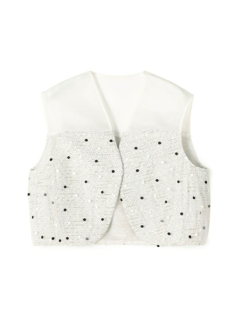 【WEB先行予約】ラッピングツイード Vカラーショートジレ Ballsey トゥモローランド トップス ベスト・ジレ ホワイト【先行予約】*【送料無料】[Rakuten Fashion]