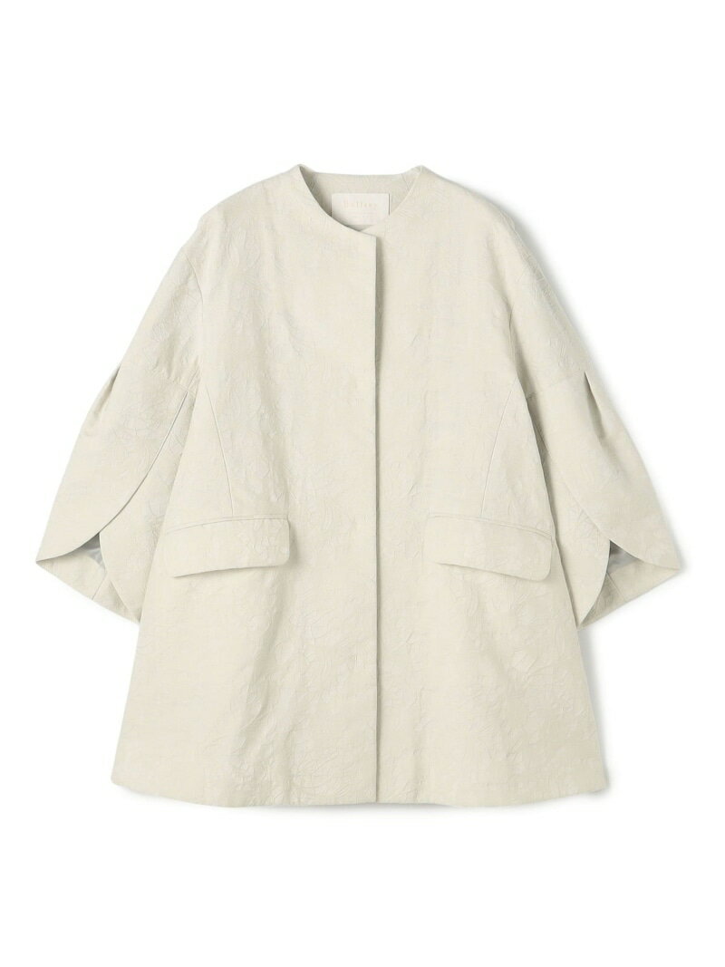 【WEB先行予約】ボタニカルジャカード トラペーズコート Ballsey トゥモローランド ジャケット・アウター その他のジャケット・アウター ネイビー【先行予約】*【送料無料】[Rakuten Fashion]