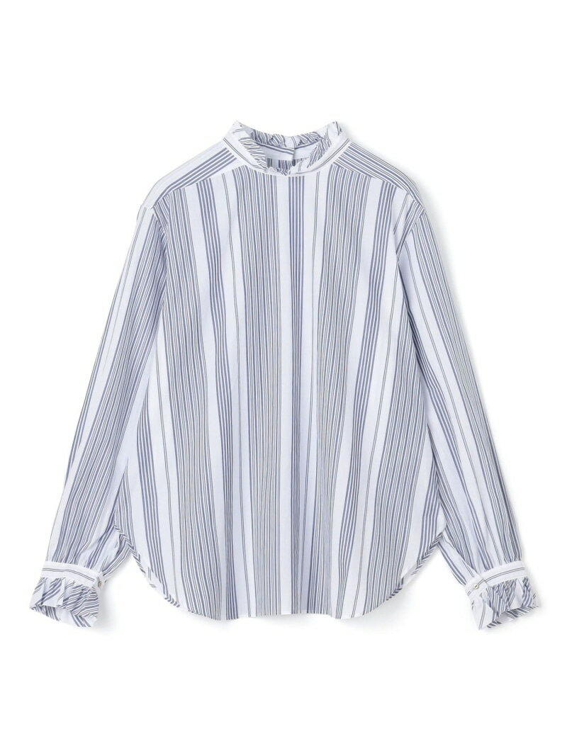 コットン カットオフフリルブラウス GALERIE VIE トゥモローランド トップス シャツ・ブラウス ブルー ホワイト【送料無料】[Rakuten Fashion]