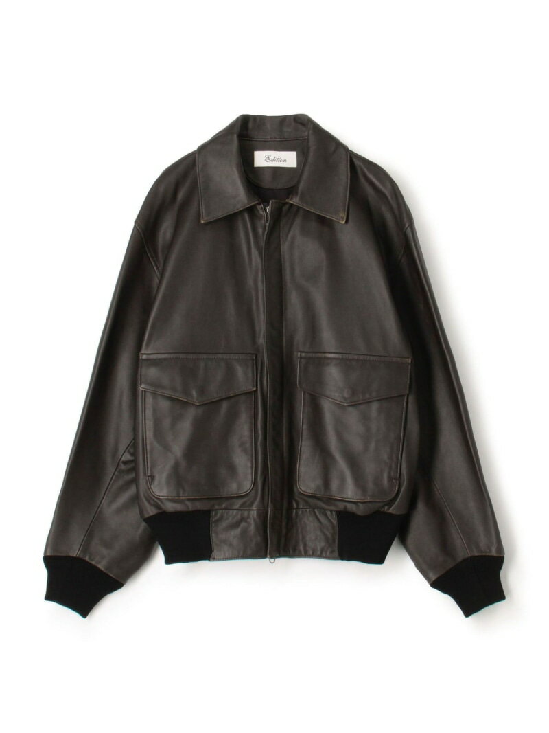 クラッシュレザー A-2ジャケット EDITION トゥモローランド ジャケット・アウター その他のジャケット・アウター【送料無料】[Rakuten Fashion]