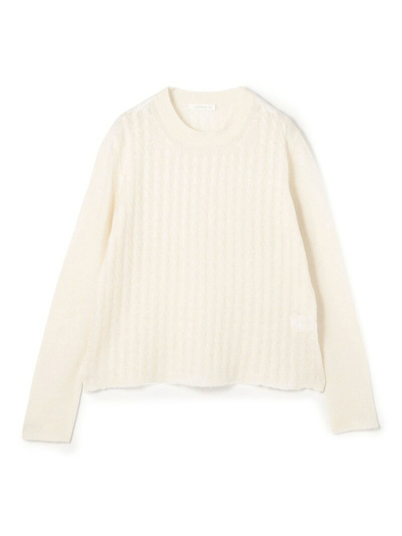 モンゴルカシミヤケーブル クルーネックプルオーバー GALERIE VIE トゥモローランド トップス ニット ホワイト ブラウン【送料無料】[Rakuten Fashion]