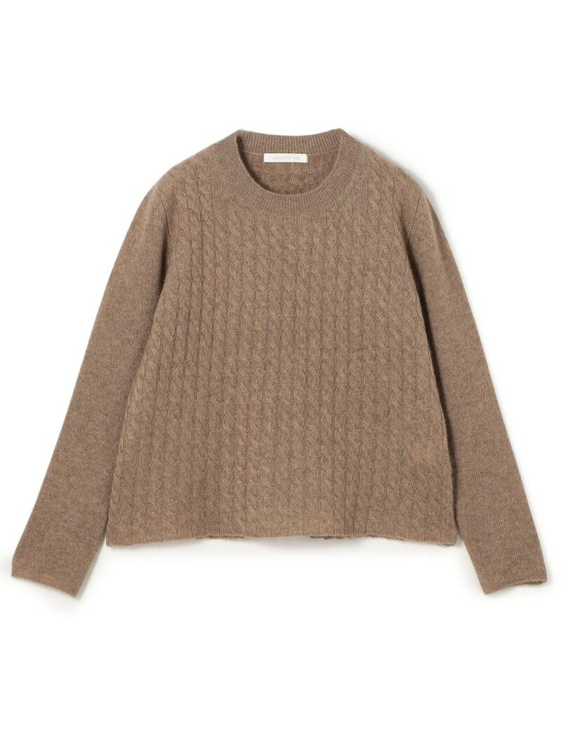 モンゴルカシミヤケーブル クルーネックプルオーバー GALERIE VIE トゥモローランド トップス ニット ホワイト ブラウン【送料無料】[Rakuten Fashion]
