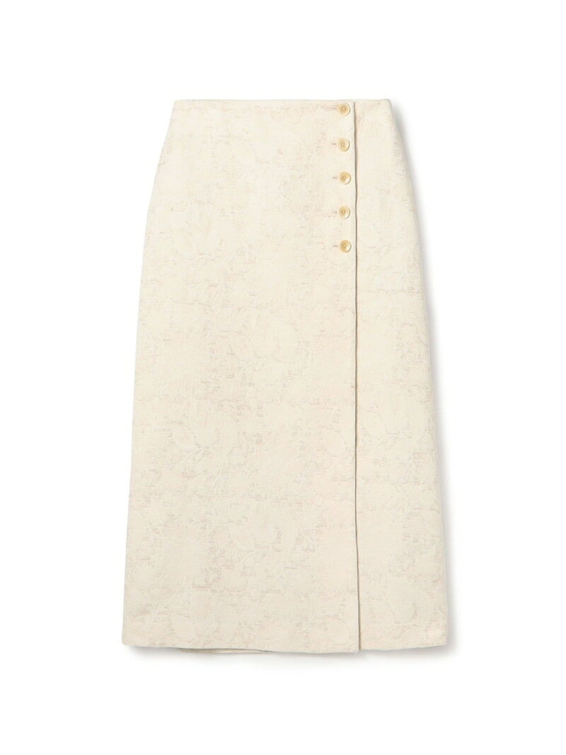 【SALE／50%OFF】ボタニカルジャカード ラップナロースカート SOULEIADO トゥモローランド スカート ロング・マキシスカート ベージュ【RBA_E】【送料無料】[Rakuten Fashion]