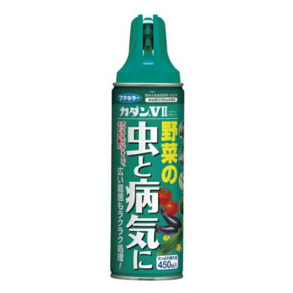 アブラムシ、アオムシ、うどんこ病に 広い範囲もラクラク処理 ■特徴 アブラムシに高い効果を発揮。 キャベツのアオムシやきゅうりのうどんこ病、トマトの疫病にも ダブルノズルの採用で噴霧粒子を大型化。 風があっても舞い散りを抑え付着性がアップしました。（メーカー比） 残ったガスを全量噴射できて、キャップが簡単に取り外せます。 ■適用病害虫 ・トマト、きゅうり、なす、キャベツ アブラムシ類、アオムシ、疫病、うどんこ病、べと病 ※詳しくは本製品の使用上の注意をご確認ください。 ■内容量 450ml