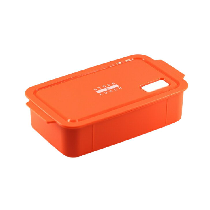 ランチボックス お弁当箱 1段 650ml 仕切付 冷凍 抗菌 防汚 レンジ対応 食洗機対応 オレンジ 日本製 OSK STL-650 ストックランチ