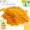 ターメリック パウダー オーガニック 100g 花粉症 粉末 有機 JAS認証 無添加 ウコン スパイス ハーブ スリランカ セイロン 香辛料 調味料 スパイスカレー ゴールデン 健康