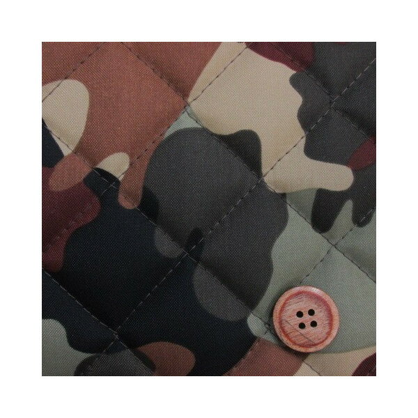 ナイロンオックス 迷彩柄 (茶系)半針キルト生地(ナイロンキルティング)※メール便発送は長さ1mまで可能