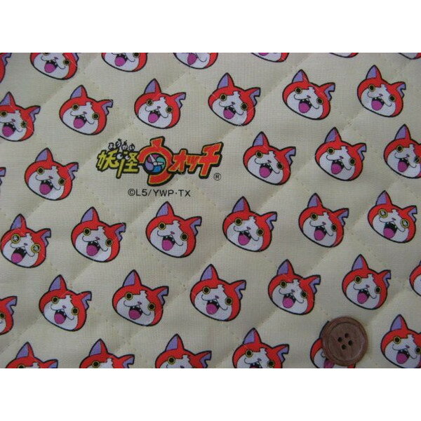 樂天商城 - 【値下げしました】2015年　妖怪ウォッチ　ジバニャンがいっぱい！　シーチング　　キルト地（クリーム色）【長さ1mまでメール便発送可能】 (入園入学 レッスンバッグ シューズ入れ 座布団カバー ポーチ インテリア カバーリング 手作り 手芸 ハンドメイド)