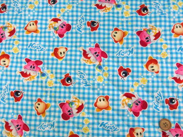 2019年 星のカービィ柄 (ブルー) オックス生地 半針キルト