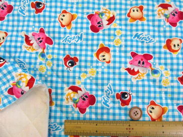 2019年 星のカービィ柄 (ブルー) オックス生地 半針キルト